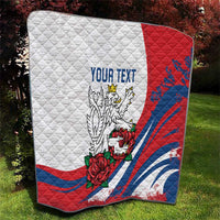 Personalized Czech Republic Quilt Pravda Vitezi With Rose