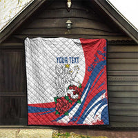 Personalized Czech Republic Quilt Pravda Vitezi With Rose