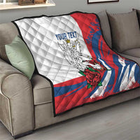 Personalized Czech Republic Quilt Pravda Vitezi With Rose
