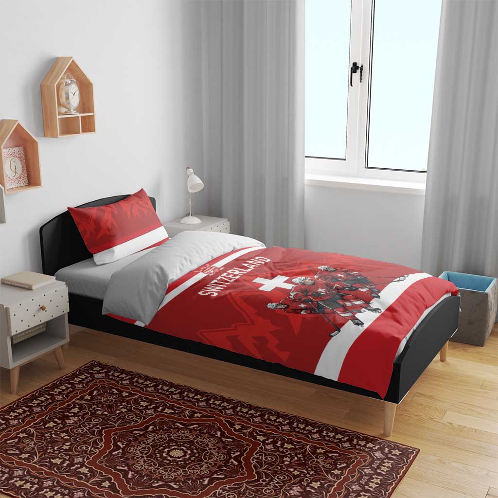 Switzerland Ice Hockey Bedding Set La Nati World Glory