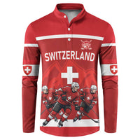 Custom Switzerland Ice Hockey Button Sweatshirt La Nati World Glory