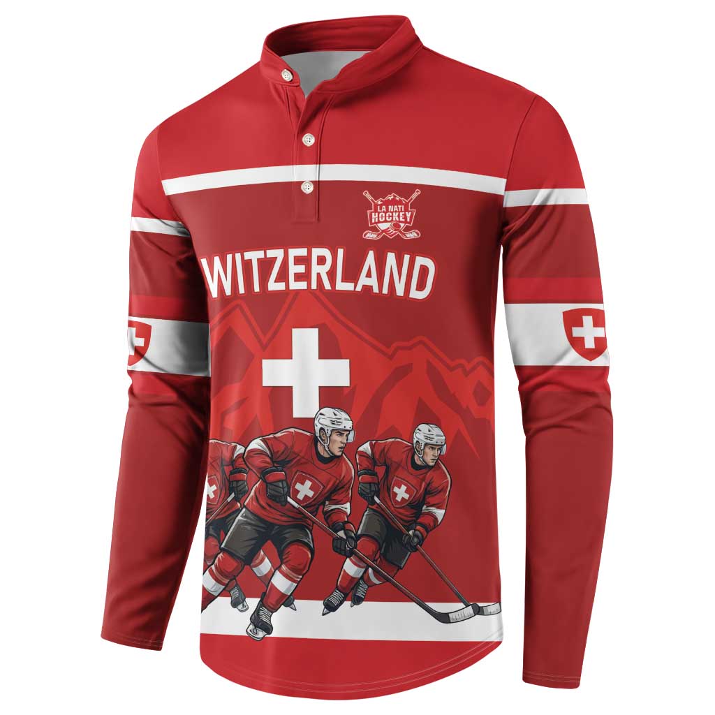 Custom Switzerland Ice Hockey Button Sweatshirt La Nati World Glory