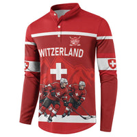 Custom Switzerland Ice Hockey Button Sweatshirt La Nati World Glory
