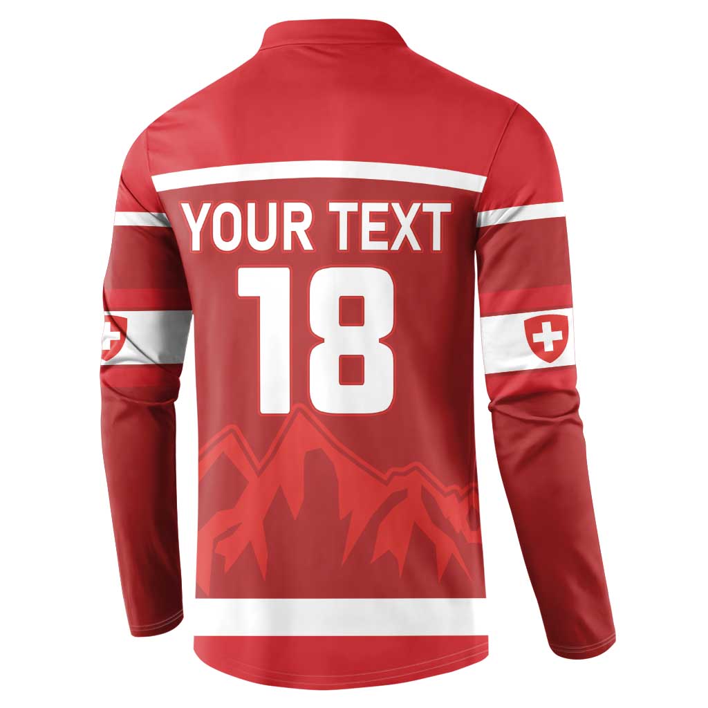 Custom Switzerland Ice Hockey Button Sweatshirt La Nati World Glory
