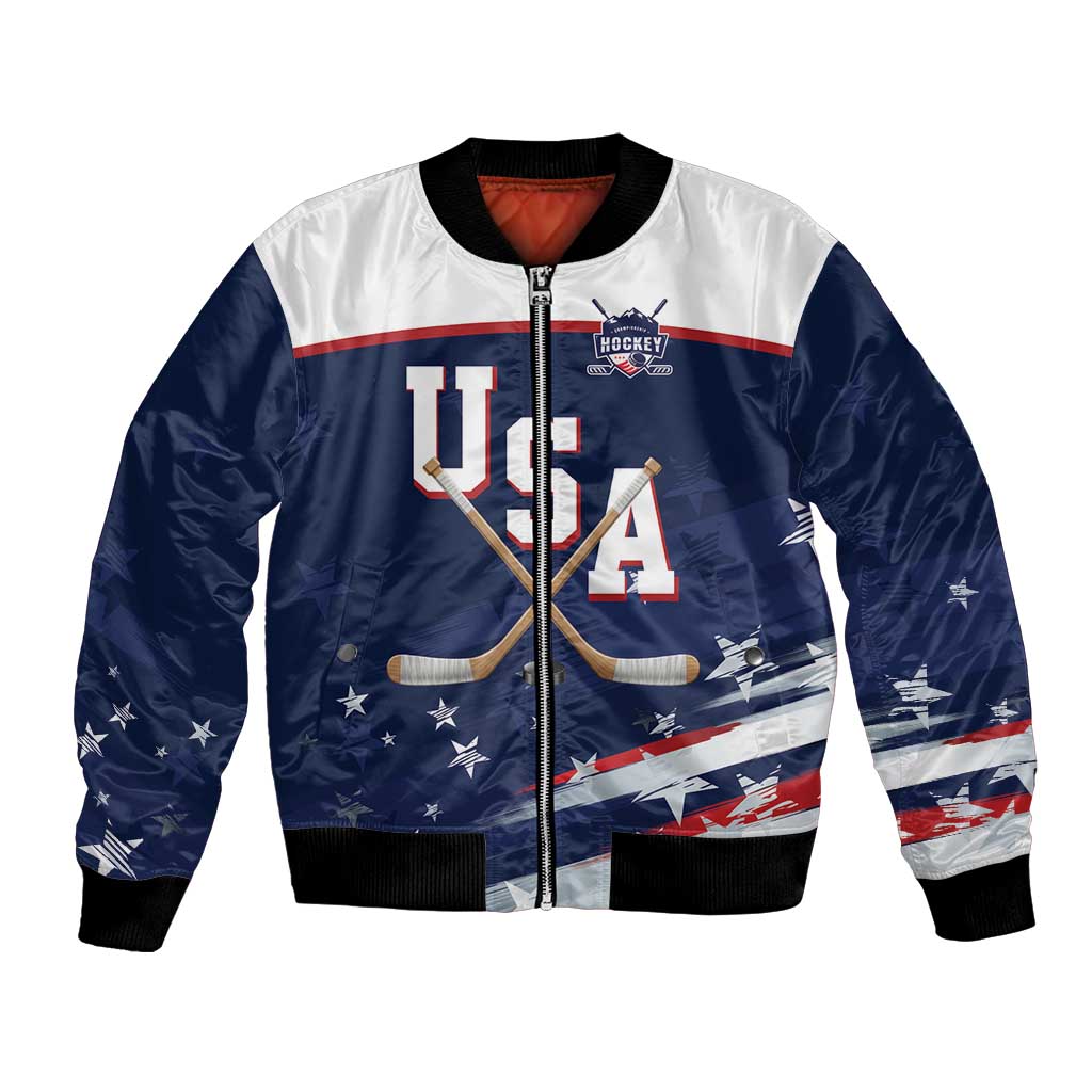 Custom USA Ice Hockey Bomber Jacket American Power 2026 Edition