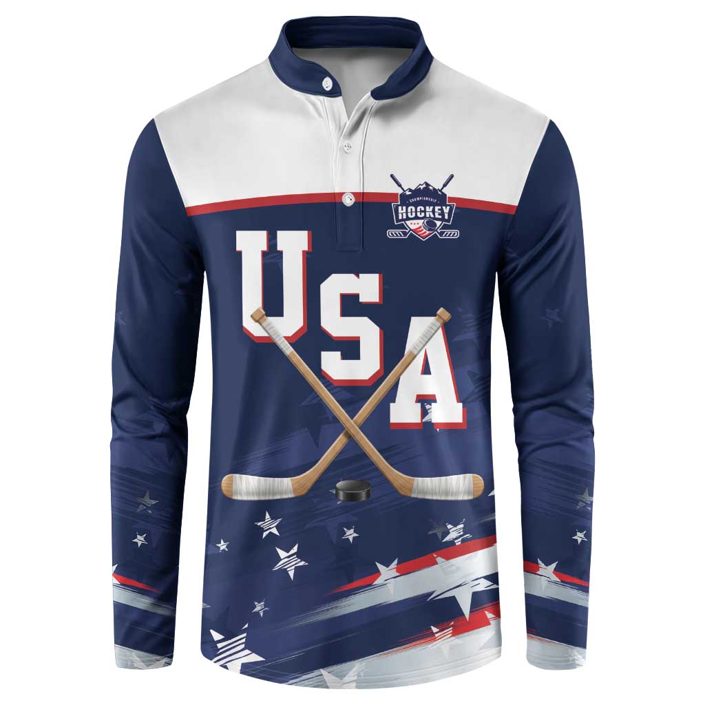 Custom USA Ice Hockey Button Sweatshirt American Power 2026 Edition