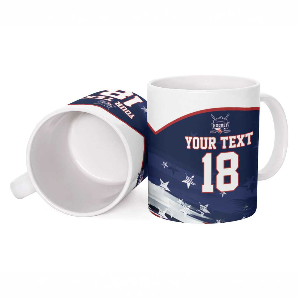 Custom USA Ice Hockey Ceramic Mug American Power 2026 Edition