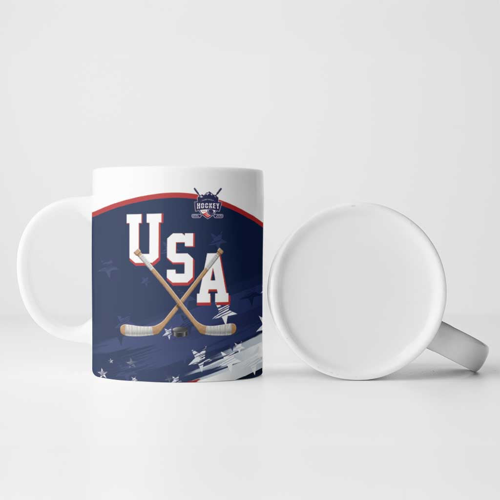 Custom USA Ice Hockey Ceramic Mug American Power 2026 Edition