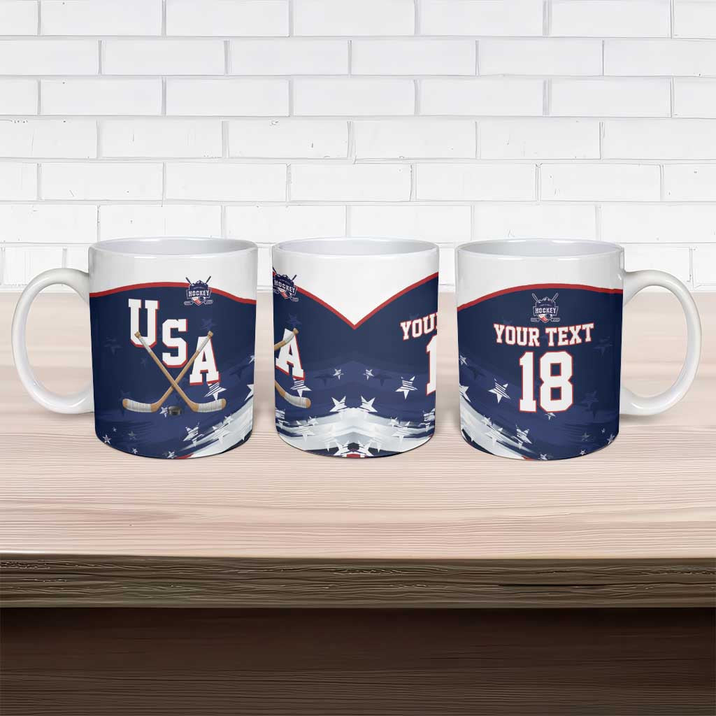 Custom USA Ice Hockey Ceramic Mug American Power 2026 Edition