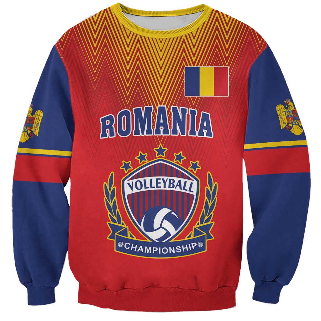 Custom Romania Volleyball Sweatshirt Sporty Style