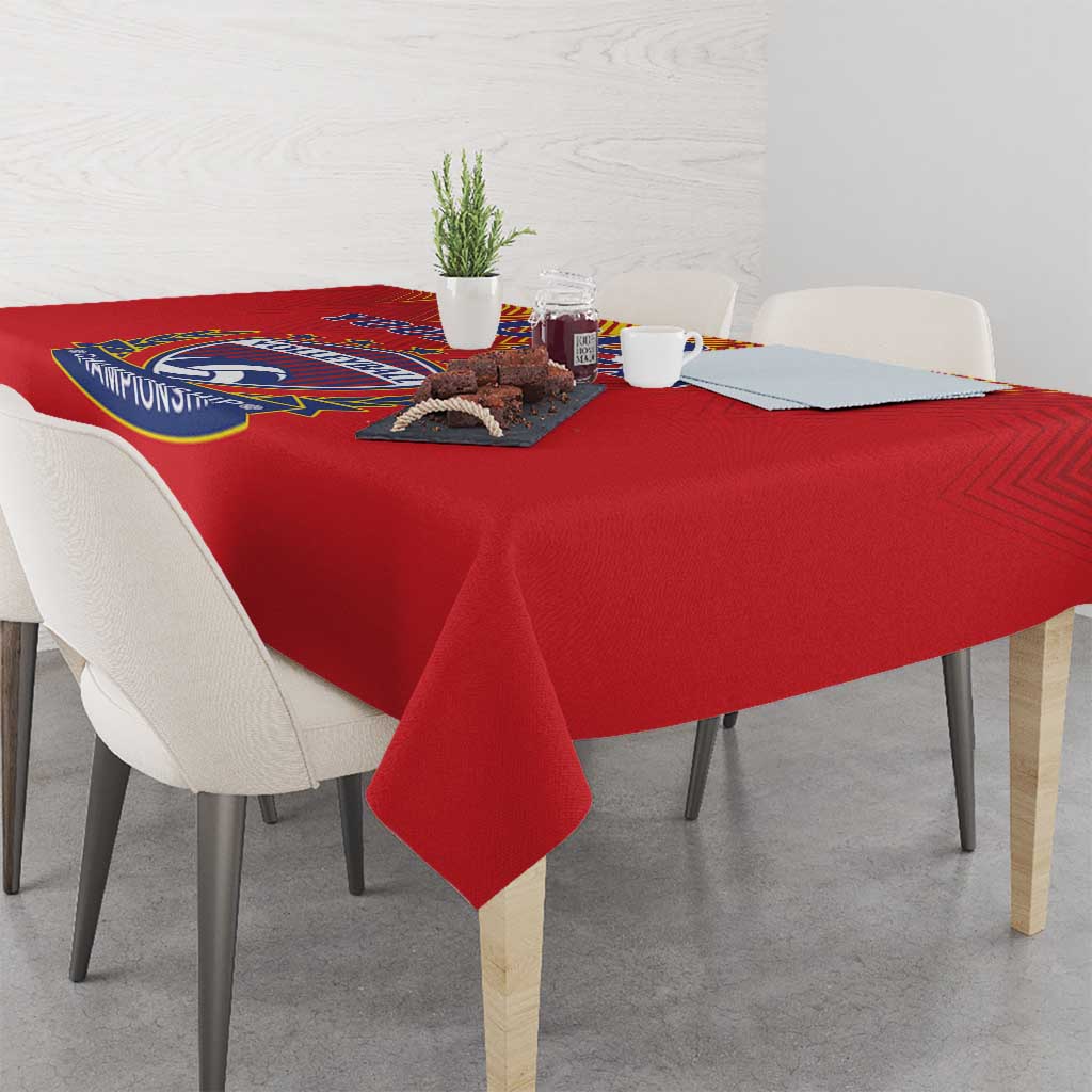 Custom Romania Volleyball Tablecloth Sporty Style
