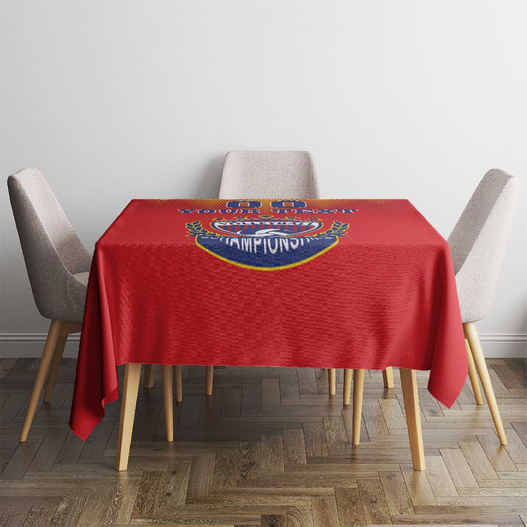 Custom Romania Volleyball Tablecloth Sporty Style