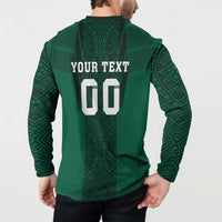 Custom Mexico Football Button Sweatshirt El Tricolor Go Champions Aztec Pattern