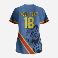 Custom DR Congo Football Scrub Top Leopard Pride Heritage Edition