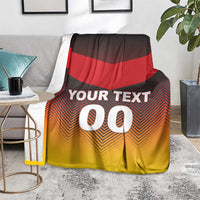Germany football blanket on chair, red black and gold chevron with YOUR TEXT 00