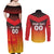 Custom Germany Football Couples Matching Off Shoulder Maxi Dress and Long Sleeve Button Shirt Special Flag Style - Wonder Print Shop