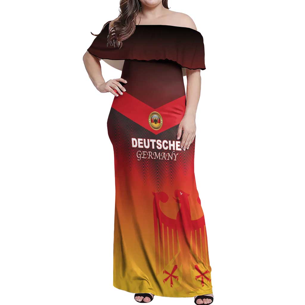 Custom Germany Football Off Shoulder Maxi Dress Special Flag Style - Wonder Print Shop