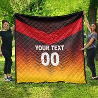 German football flag quilt blanket, red black and yellow chevron pattern, quilted, YOUR TEXT 00