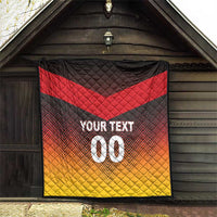 German football flag quilt blanket hanging on wall, red black and yellow chevrons, YOUR TEXT 00