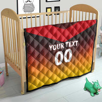 German football flag quilt blanket, red black and yellow chevron, quilted, with YOUR TEXT 00