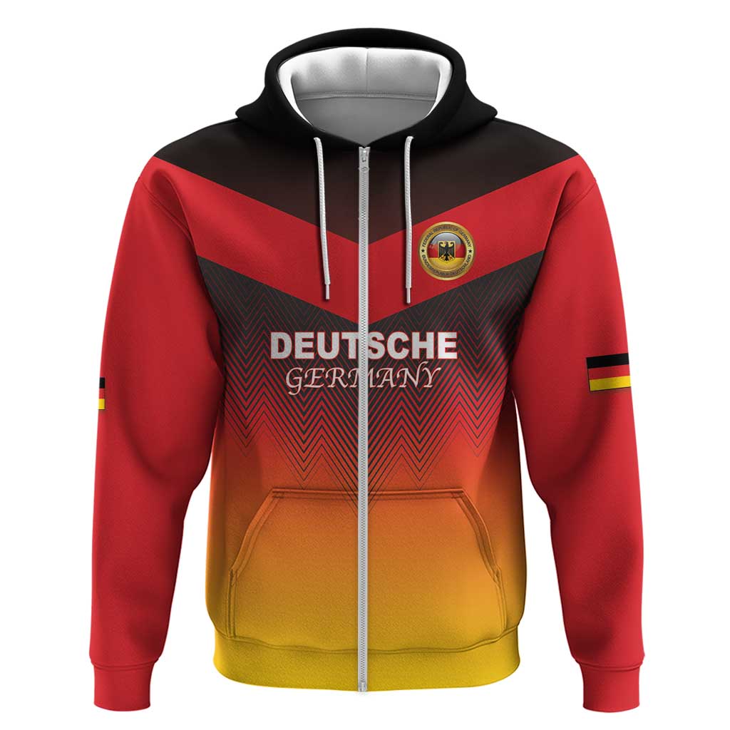 Custom Germany Football Zip Hoodie Special Flag Style