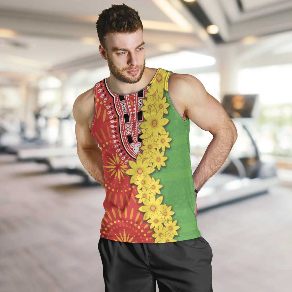 Eritrea Enkutatash Dashiki Men Tank Top With Folk Pattern - Wonder Print Shop