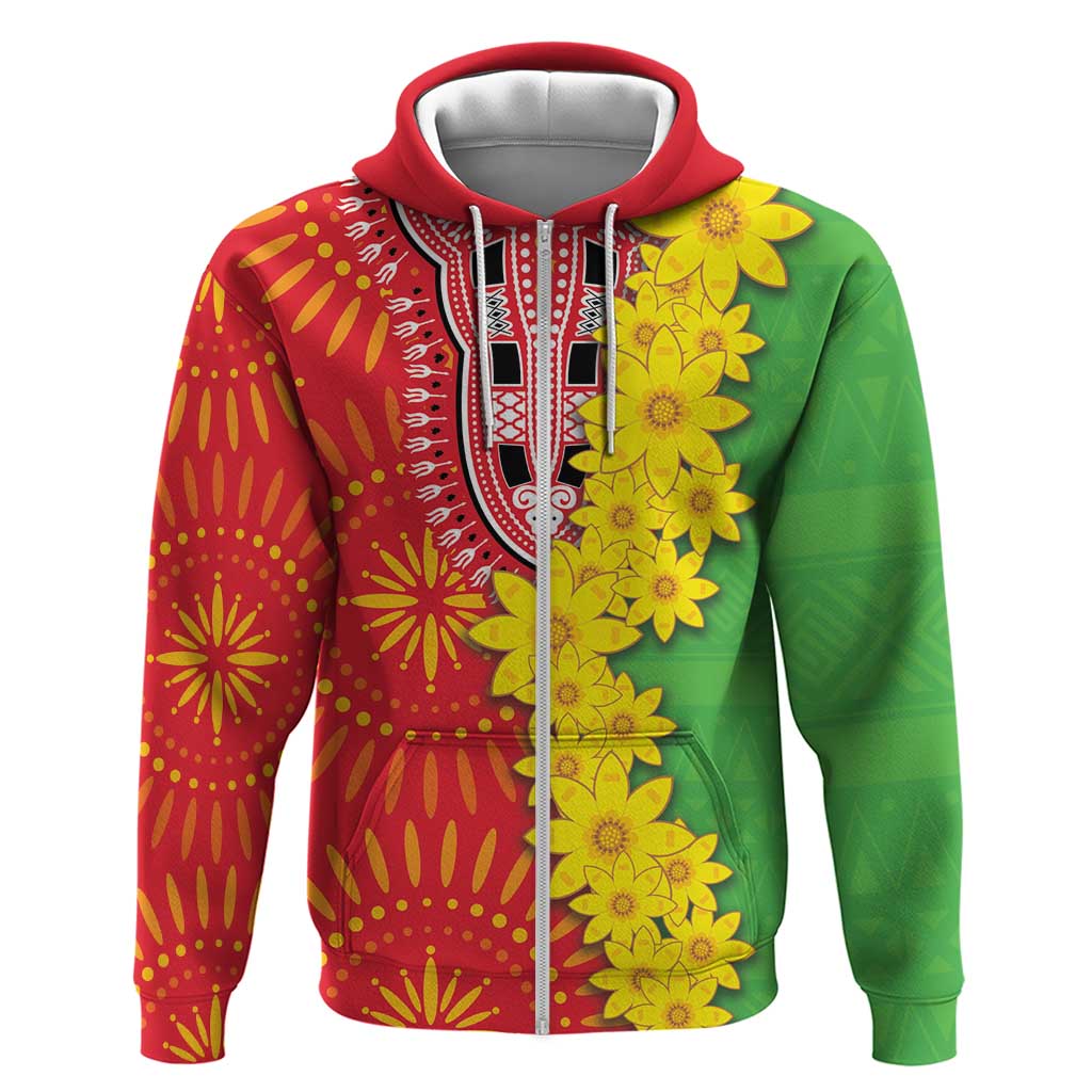 Eritrea Enkutatash Dashiki Zip Hoodie With Folk Pattern - Wonder Print Shop