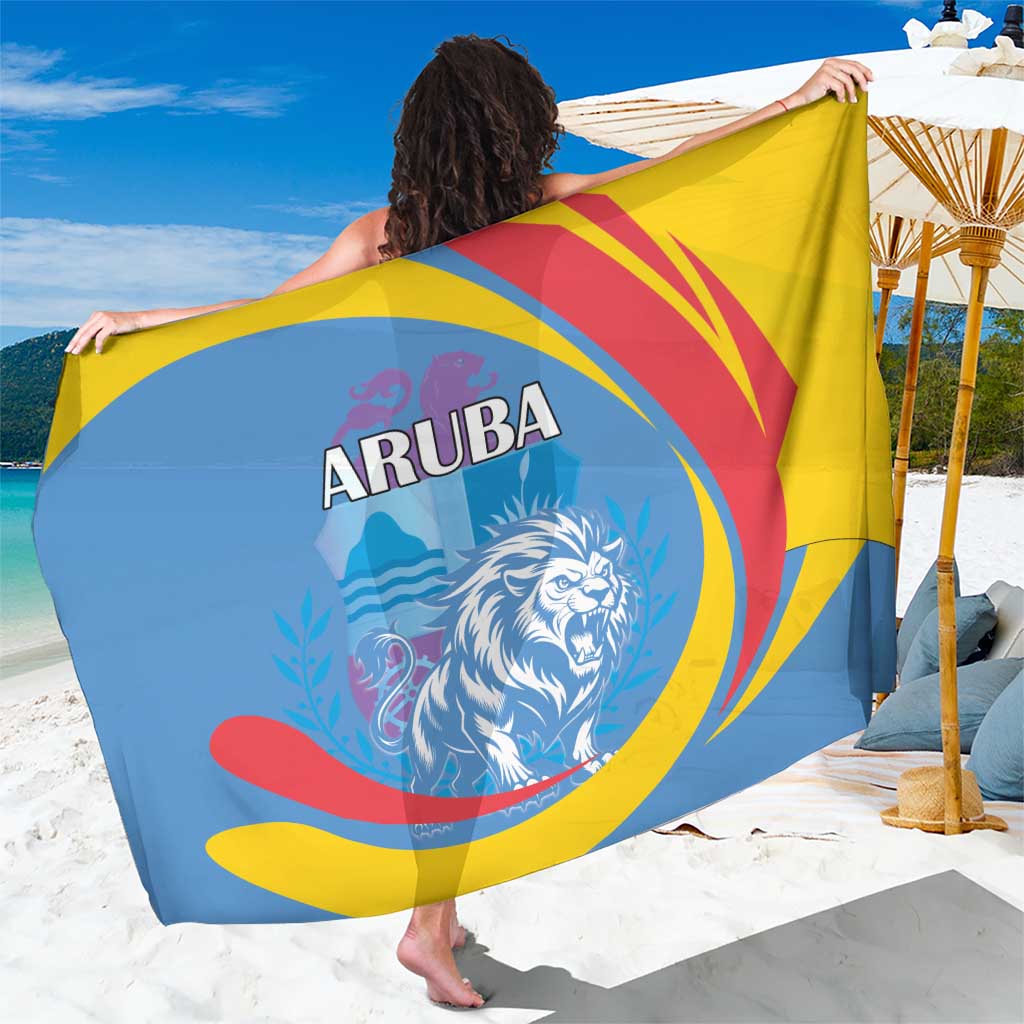 Aruba Lion Roaring Sarong With Coat Of Arms - Wonder Print Shop