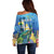 Aruba Sea Turtle Off Shoulder Sweater Underwater Landscape - Wonder Print Shop