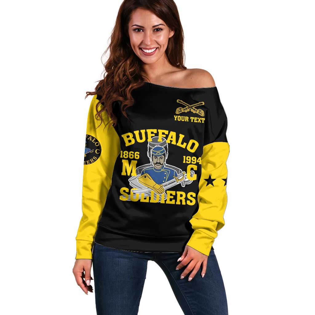 Personalized Buffalo Soldier Off Shoulder Sweater We Can We Will Ready And Forward - Wonder Print Shop