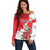 Personalized Luxembourg Goldcrest Regulus Off Shoulder Sweater Red Roses - Wonder Print Shop