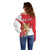 Personalized Luxembourg Goldcrest Regulus Off Shoulder Sweater Red Roses - Wonder Print Shop