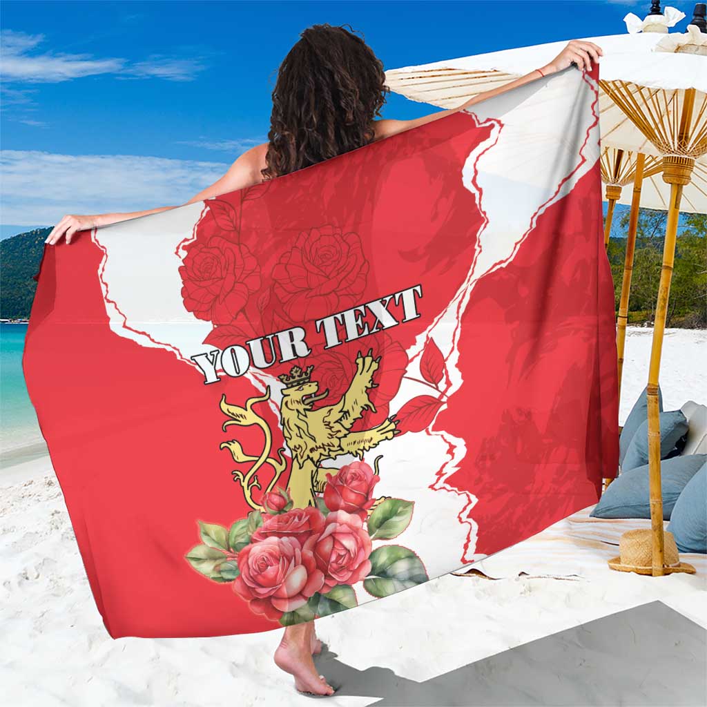 Personalized Luxembourg Goldcrest Regulus Sarong Red Roses - Wonder Print Shop