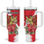 Personalized Luxembourg Goldcrest Regulus Tumbler With Handle Red Roses - Wonder Print Shop