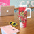 Personalized Luxembourg Goldcrest Regulus Tumbler With Handle Red Roses - Wonder Print Shop