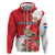 Personalized Luxembourg Goldcrest Regulus Zip Hoodie Red Roses - Wonder Print Shop