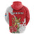 Personalized Luxembourg Goldcrest Regulus Zip Hoodie Red Roses - Wonder Print Shop