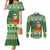 Suriname Christmas Couples Matching Mermaid Dress and Long Sleeve Button Shirt Lesser Kiskadee With White Jungle Geranium