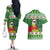 Suriname Christmas Couples Matching Off The Shoulder Long Sleeve Dress and Hawaiian Shirt Lesser Kiskadee With White Jungle Geranium - Wonder Print Shop