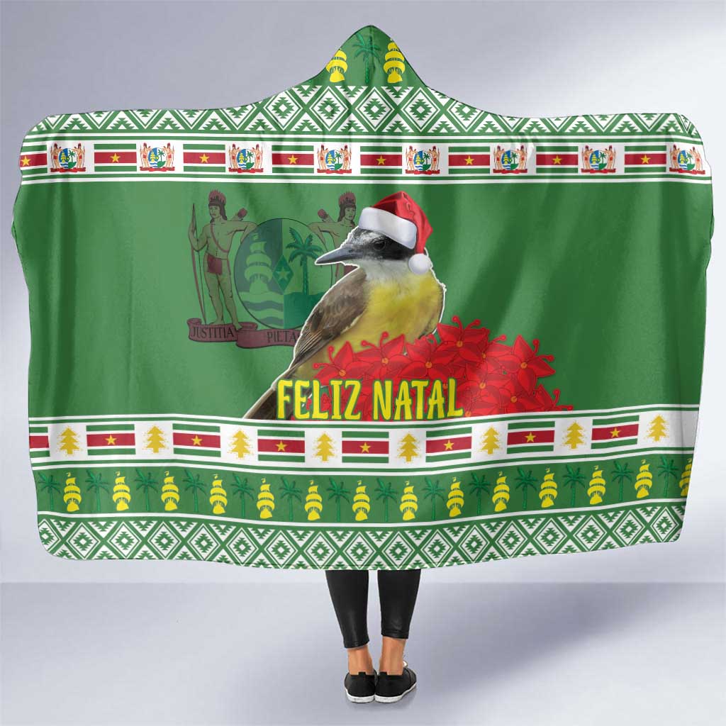 Suriname Christmas Hooded Blanket Lesser Kiskadee With White Jungle Geranium