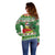 Suriname Christmas Off Shoulder Sweater Lesser Kiskadee With White Jungle Geranium - Wonder Print Shop