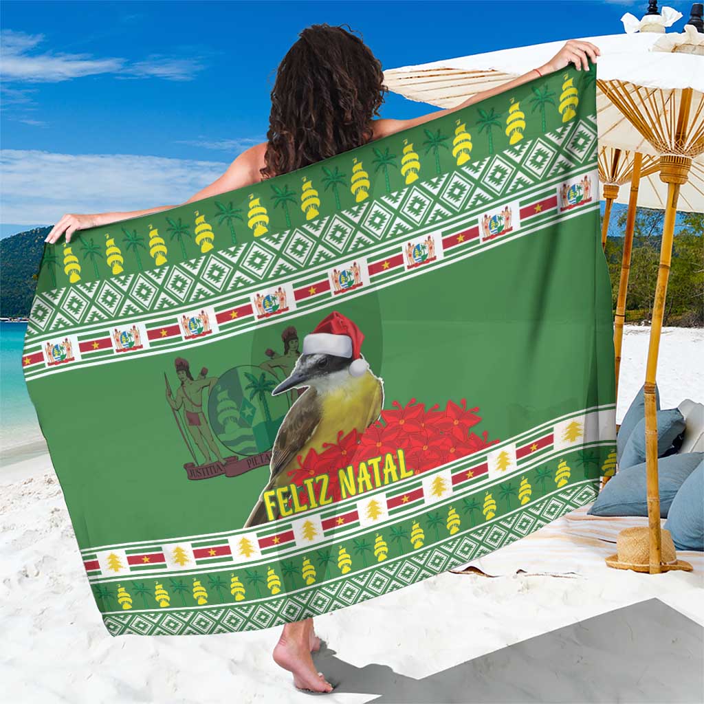 Suriname Christmas Sarong Lesser Kiskadee With White Jungle Geranium