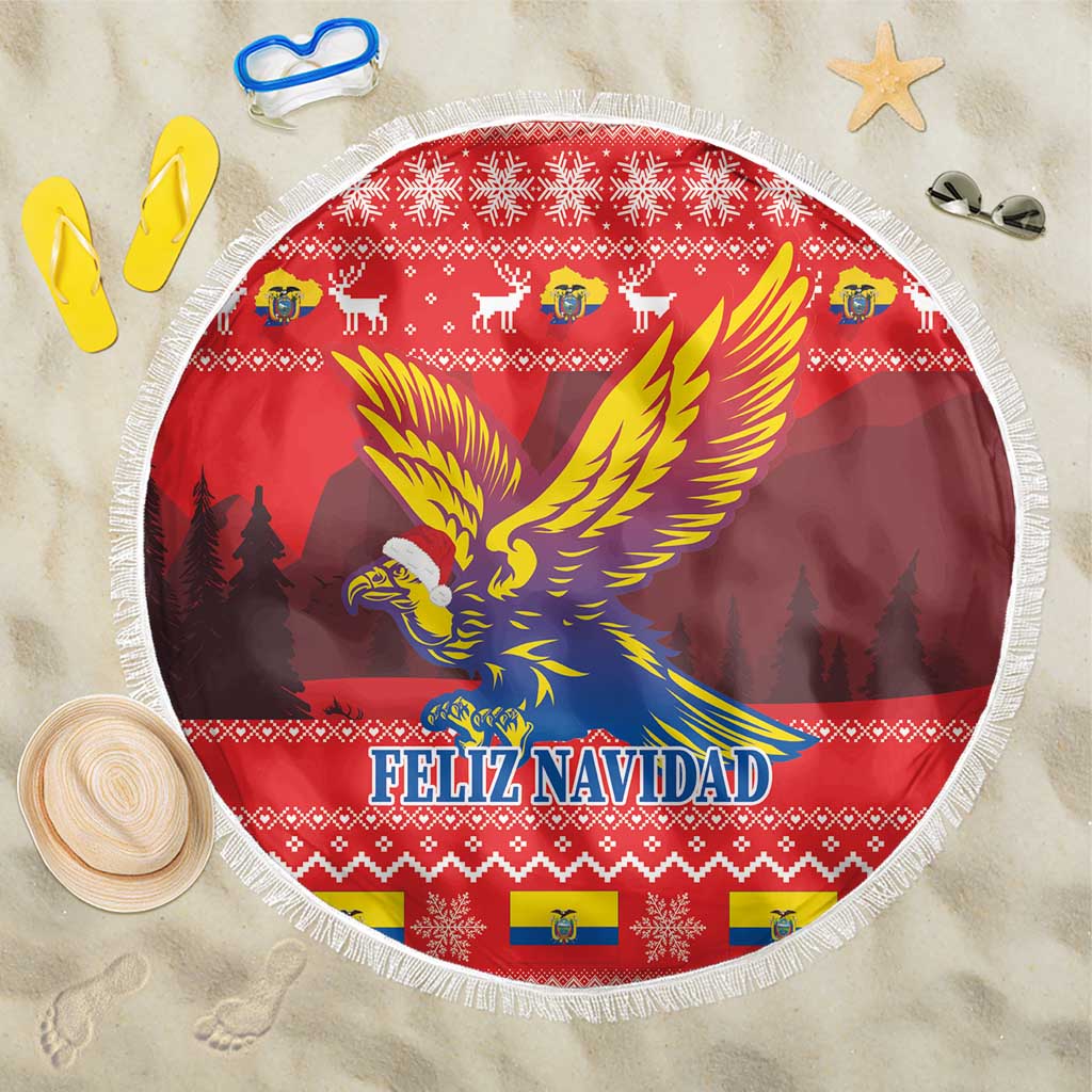 Ecuador Andean Condor Christmas Beach Blanket Dios Patria y Libertad - Wonder Print Shop