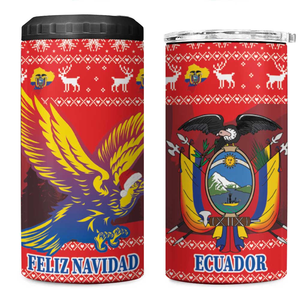 Ecuador Andean Condor Christmas 4 in 1 Can Cooler Tumbler Dios Patria y Libertad - Wonder Print Shop