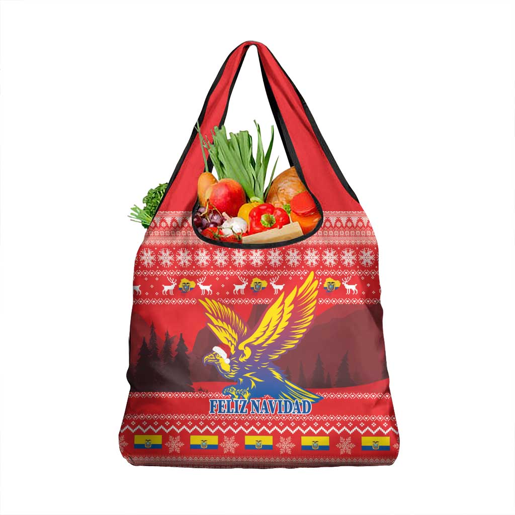 Ecuador Andean Condor Christmas Grocery Bag Dios Patria y Libertad