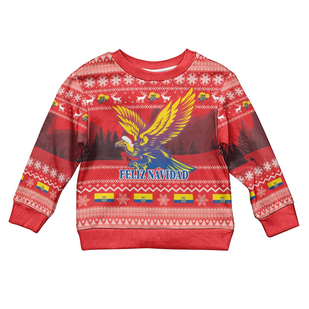 Ecuador Andean Condor Christmas Kid Ugly Christmas Sweater Dios Patria y Libertad - Wonder Print Shop