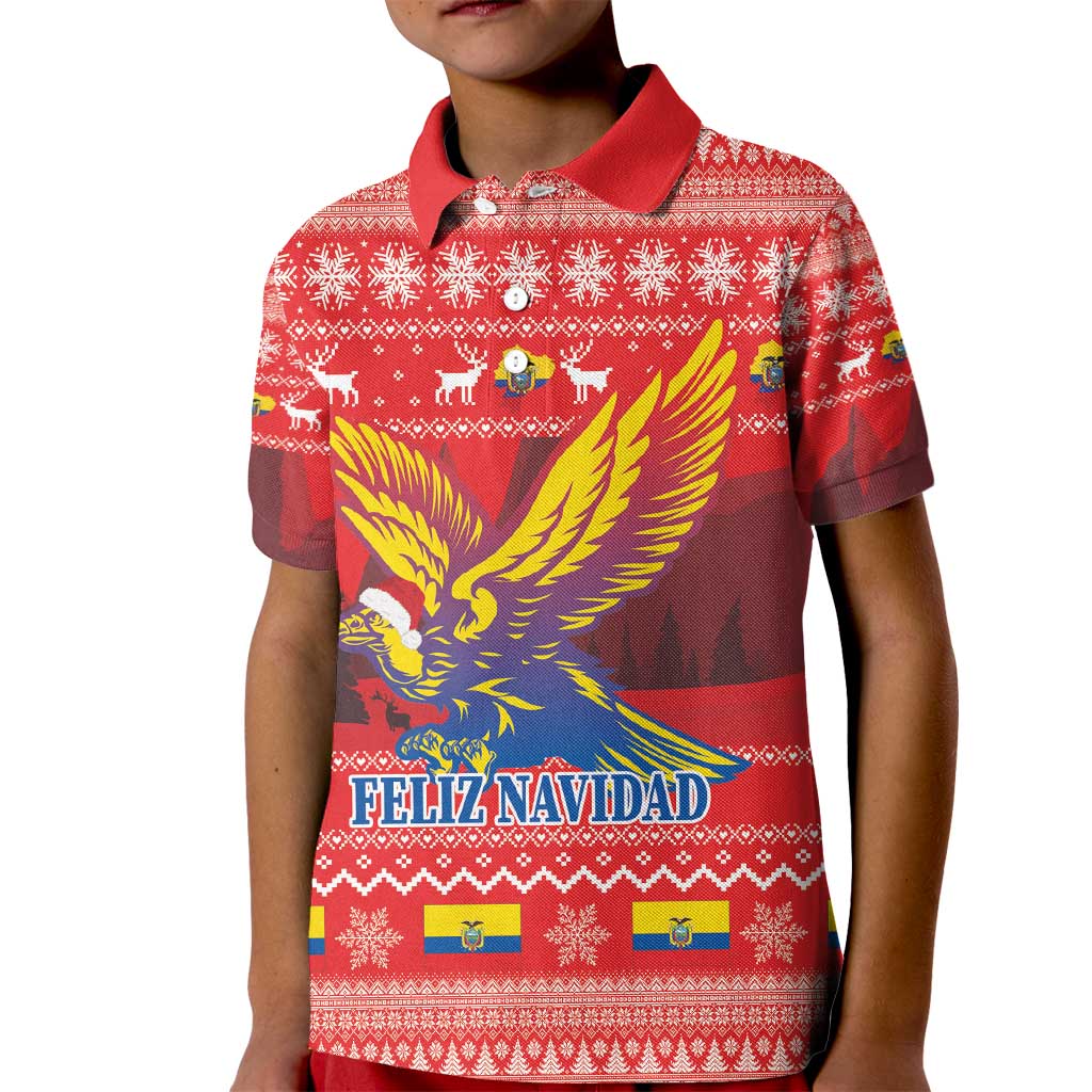 Ecuador Andean Condor Christmas Kid Polo Shirt Dios Patria y Libertad - Wonder Print Shop