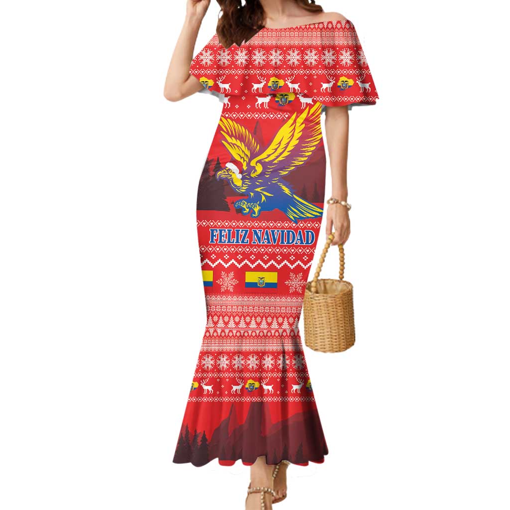 Ecuador Andean Condor Christmas Mermaid Dress Dios Patria y Libertad - Wonder Print Shop