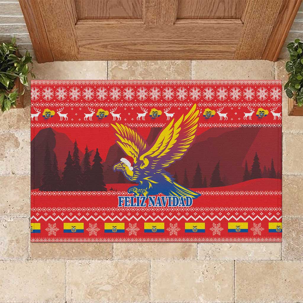 Ecuador Andean Condor Christmas Rubber Doormat Dios Patria y Libertad - Wonder Print Shop