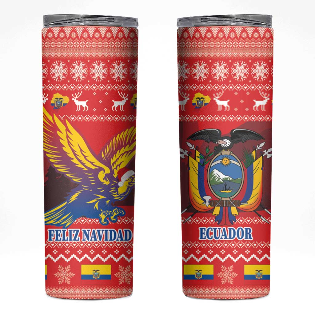 Ecuador Andean Condor Christmas Skinny Tumbler Dios Patria y Libertad - Wonder Print Shop